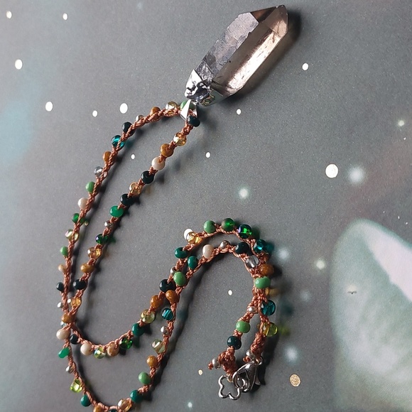 Smoky Quartz Crystal Necklace, Forest, Artisan Jewelry by Rust Belt Raised - Picture 11 of 16